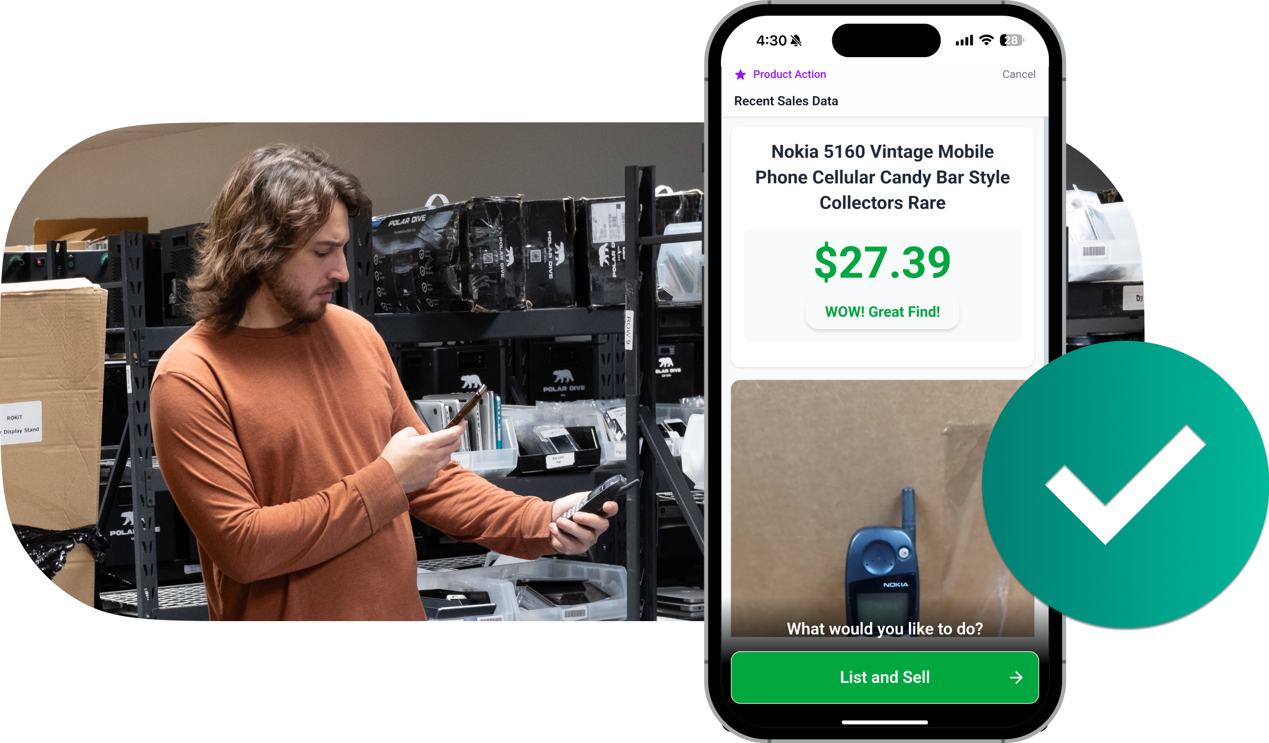 Team member using GlobalSKU to scan products