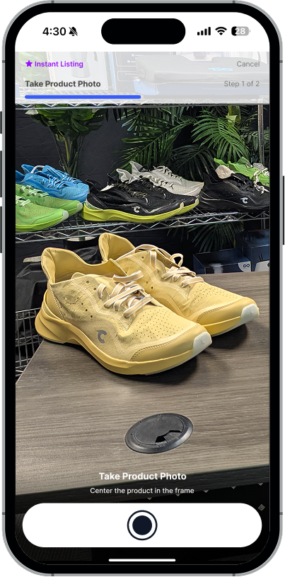 GlobalSKU photo list interface showing scanned products ready for listing